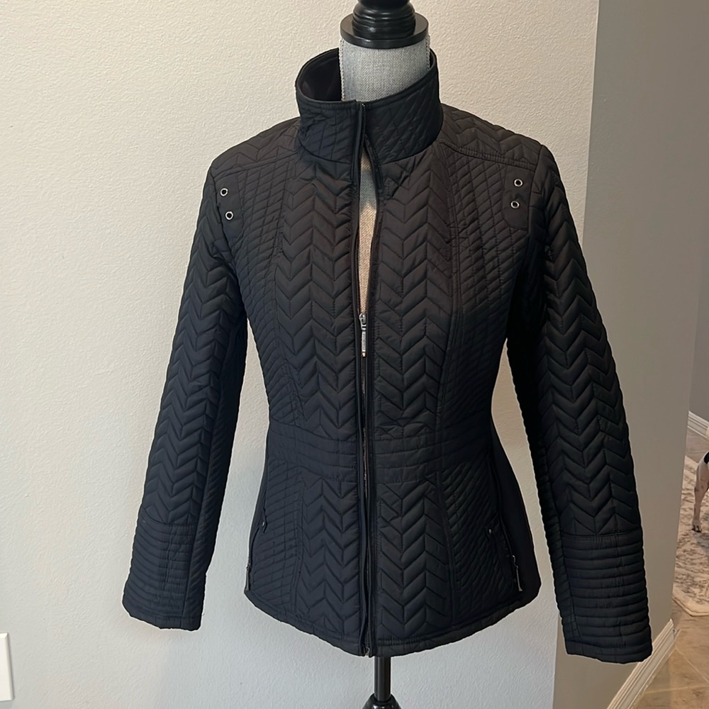 Ladies size small utility / quilted black jacket.